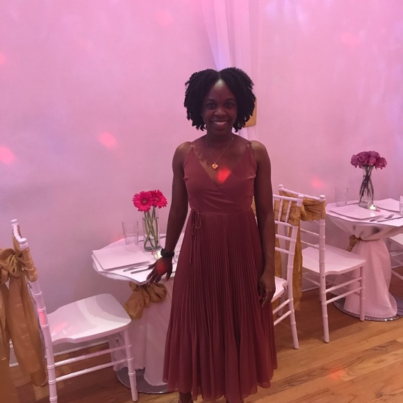 Aritiza Wilfred Beaune wrap dress dark blush, size XS - Picture 3 of 3